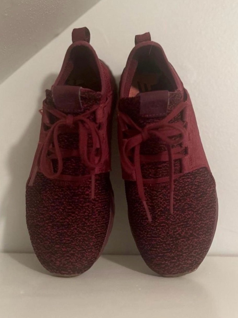 New Balance Women's Burgundy Knit Lace-Up Sneakers